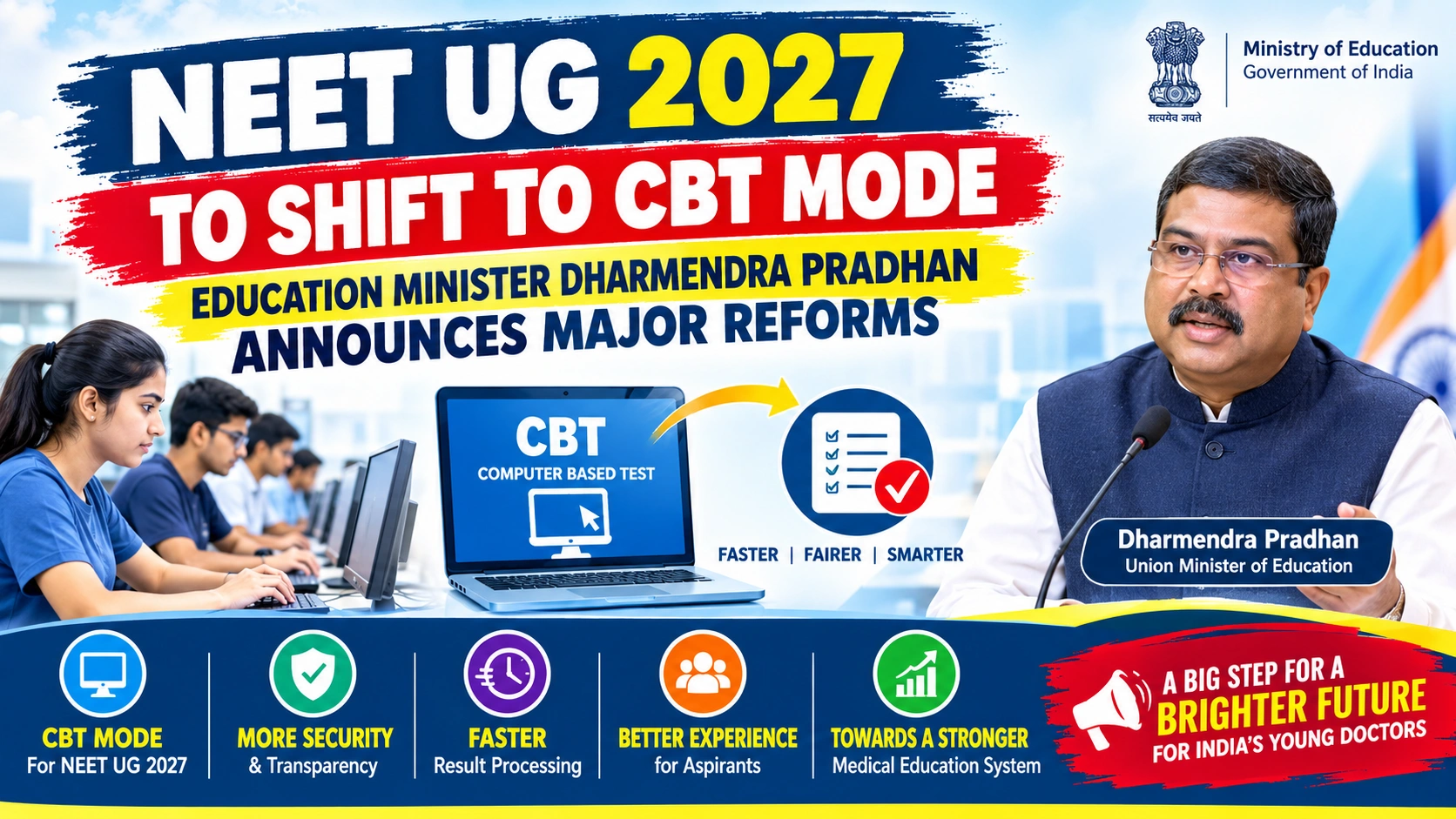 NEET UG 2027 to Shift to CBT Mode-Education Minister Dharmendra Pradhan Announces Major Reforms